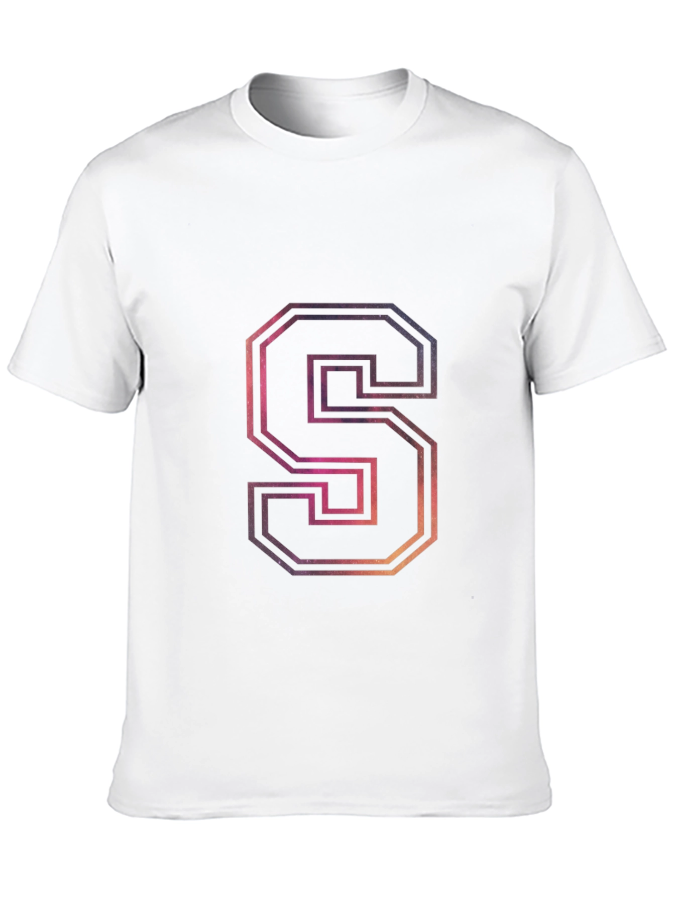 Letter S Galaxy Graphic Black T-Shirt