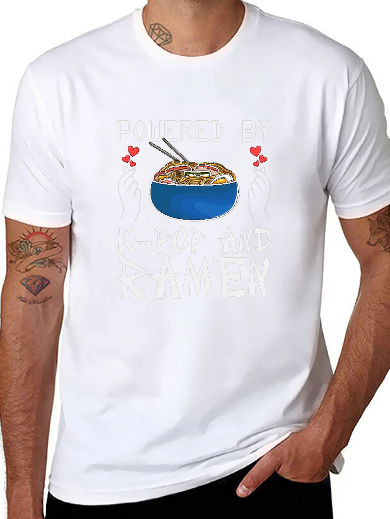 Powered By K-Pop and Ramen Graphic Tee