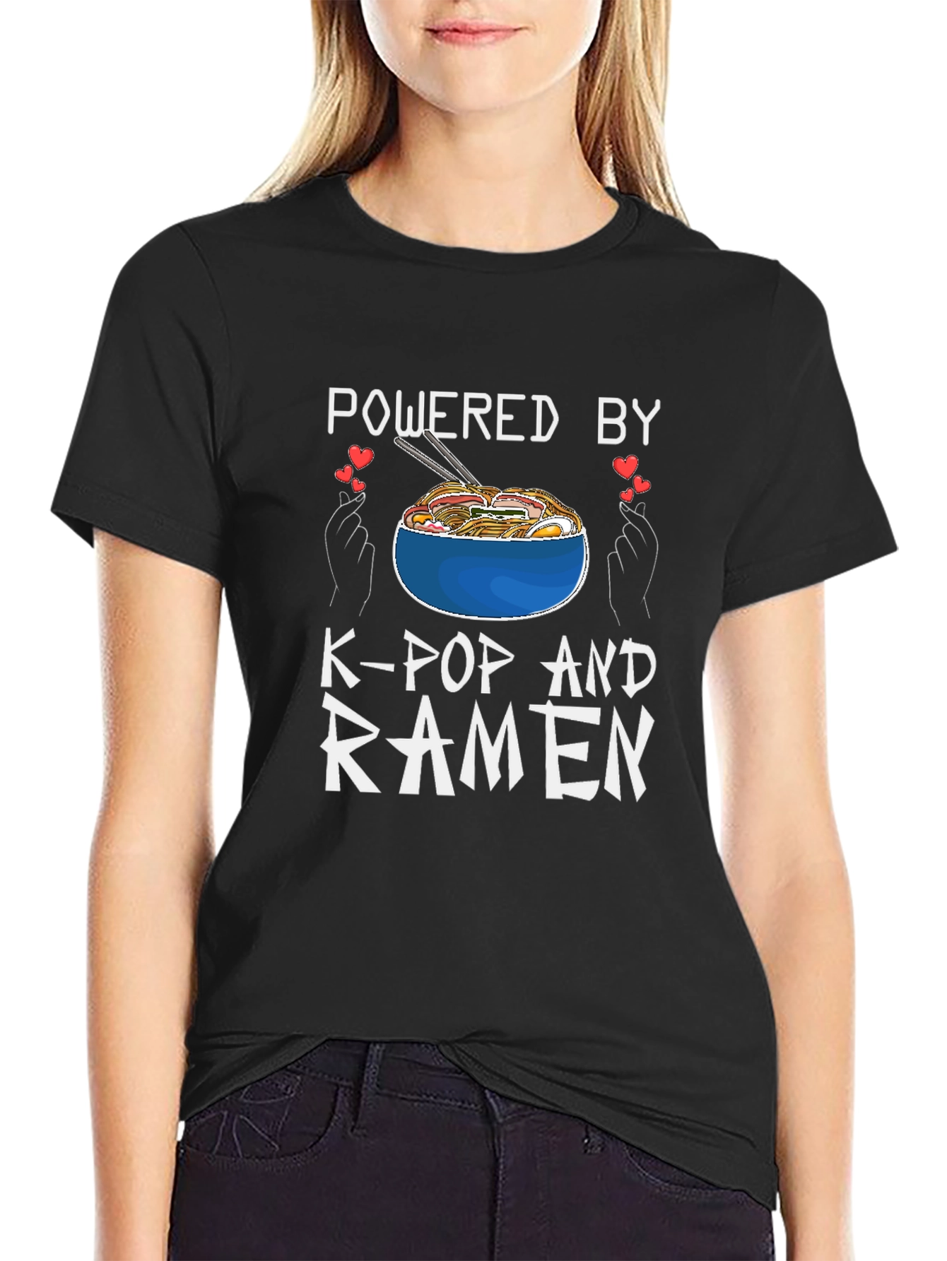 Powered By K-Pop and Ramen Graphic Tee