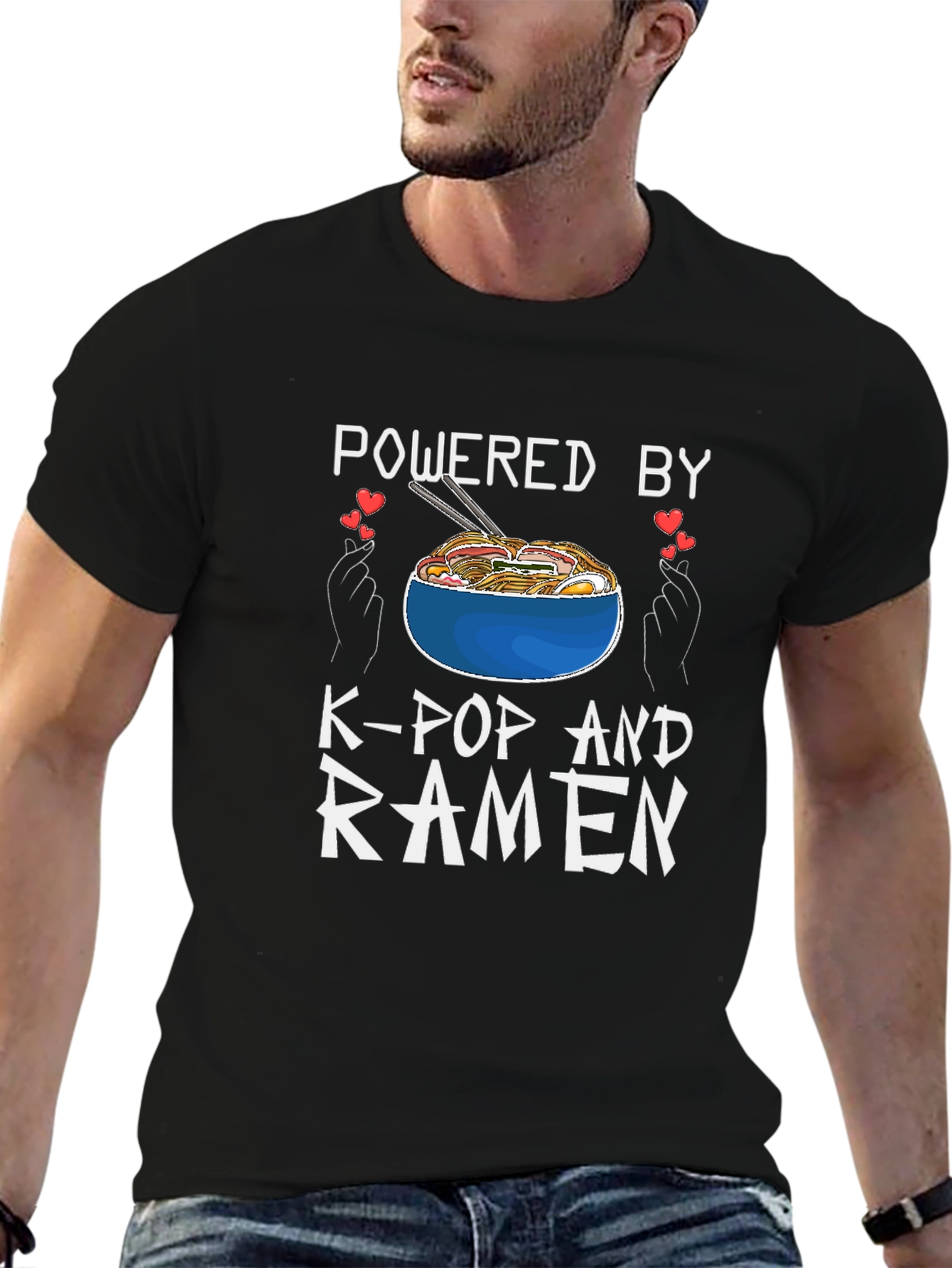 Powered By K-Pop and Ramen Graphic Tee