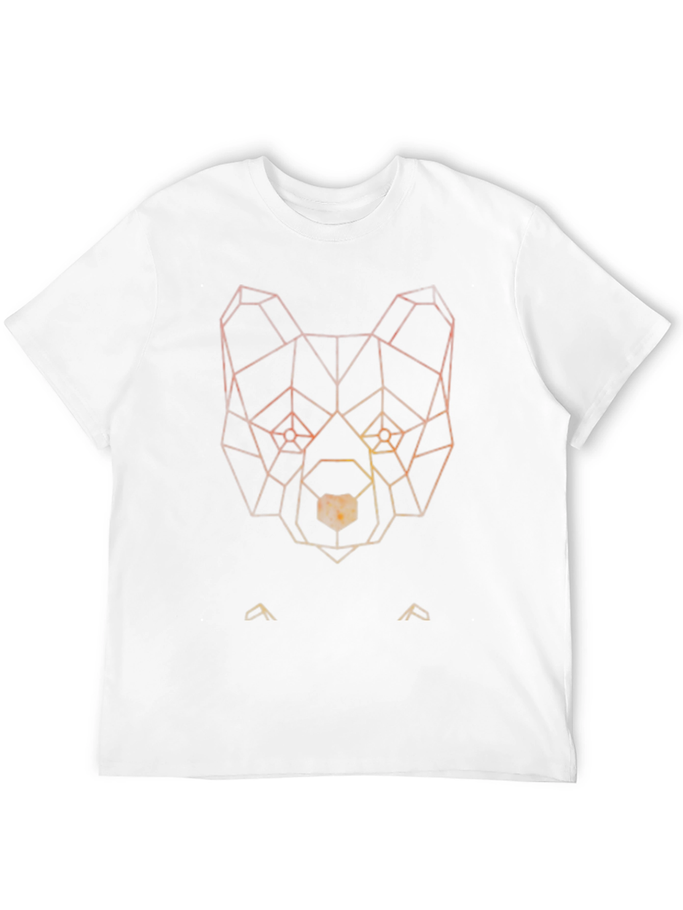 Geometric Bear Graphic Tee - Black