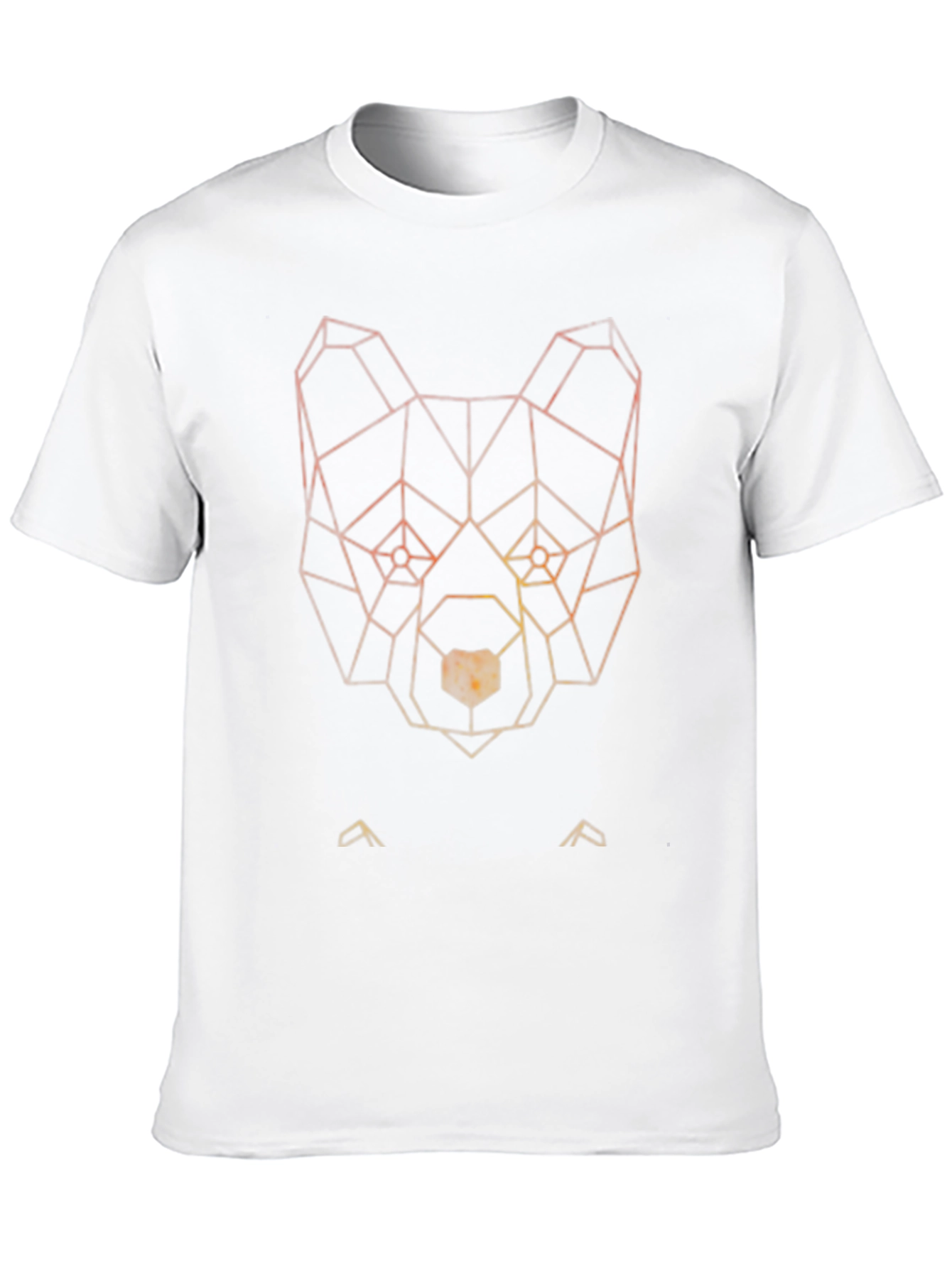 Geometric Bear Graphic Tee - Black