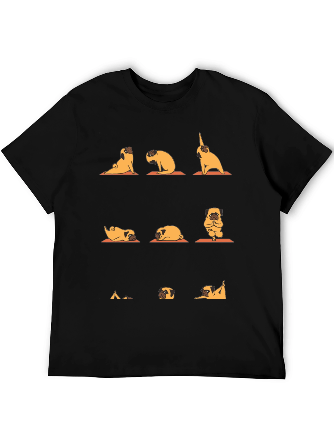 Yoga Pug Graphic Tee - Black