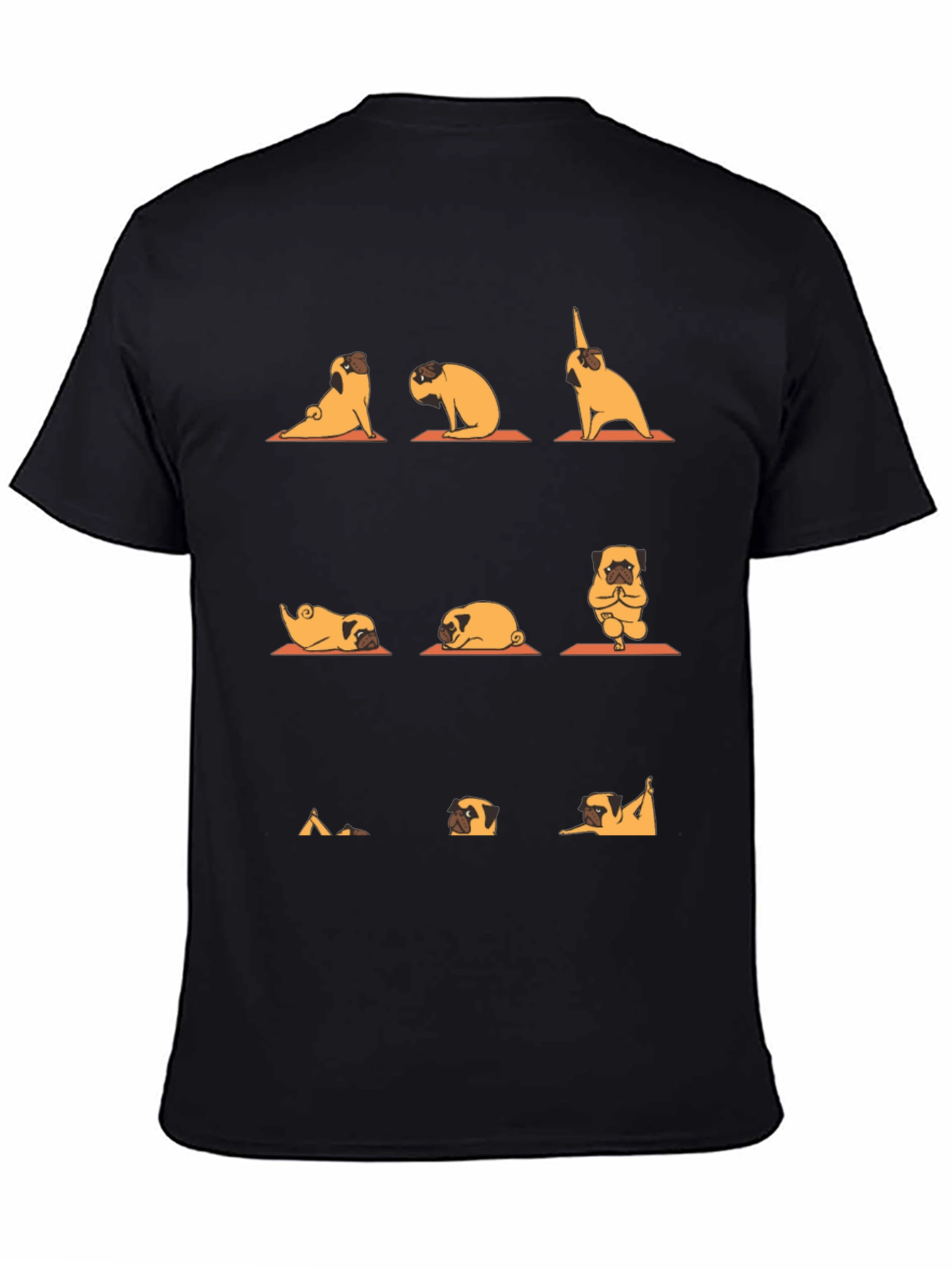 Yoga Pug Graphic Tee - Black