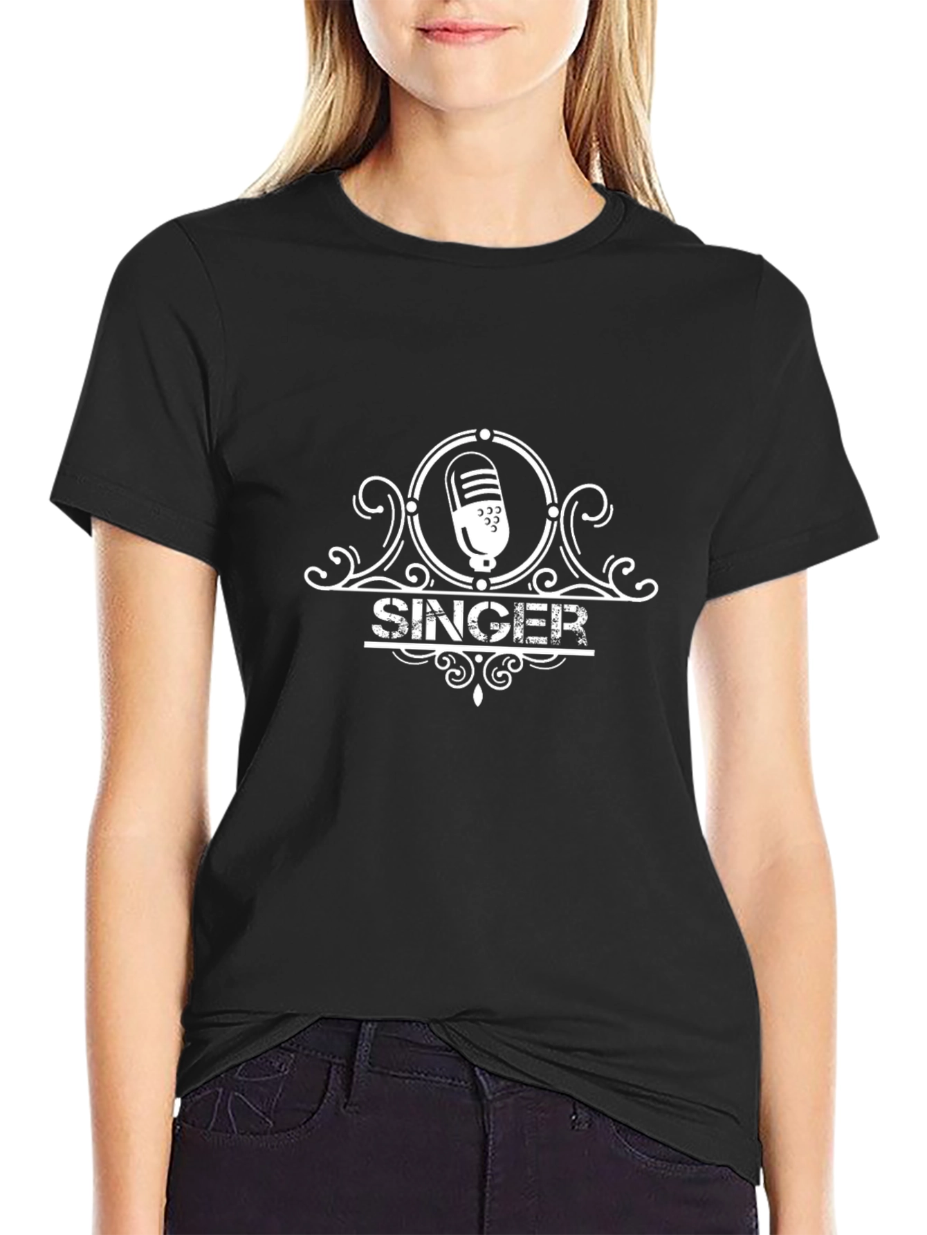 Singer Graphic Tee - Black Cotton T-Shirt