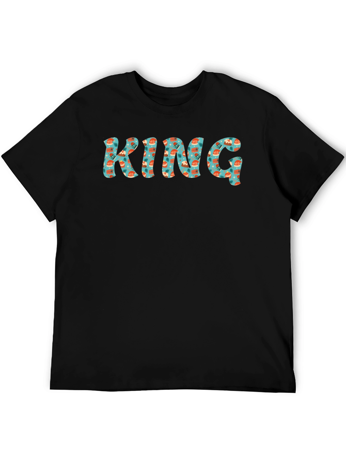 King Patterned Black T-Shirt