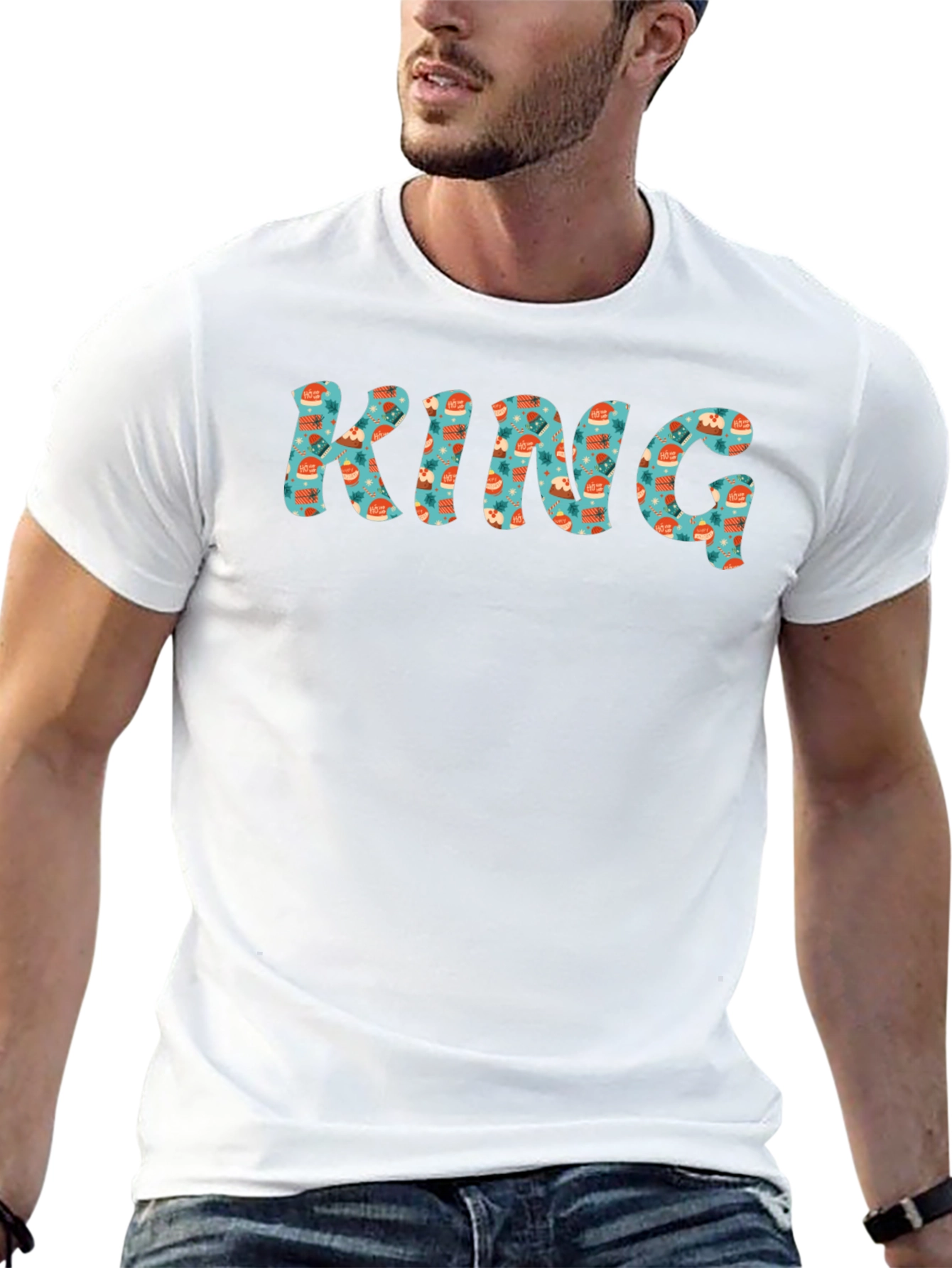 King Patterned Black T-Shirt
