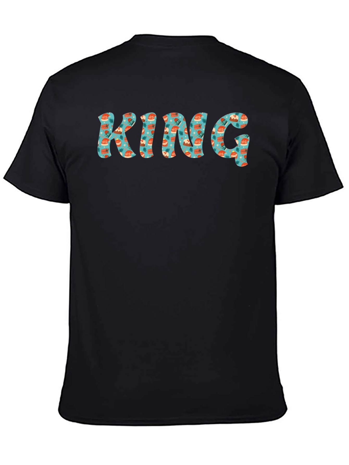 King Patterned Black T-Shirt