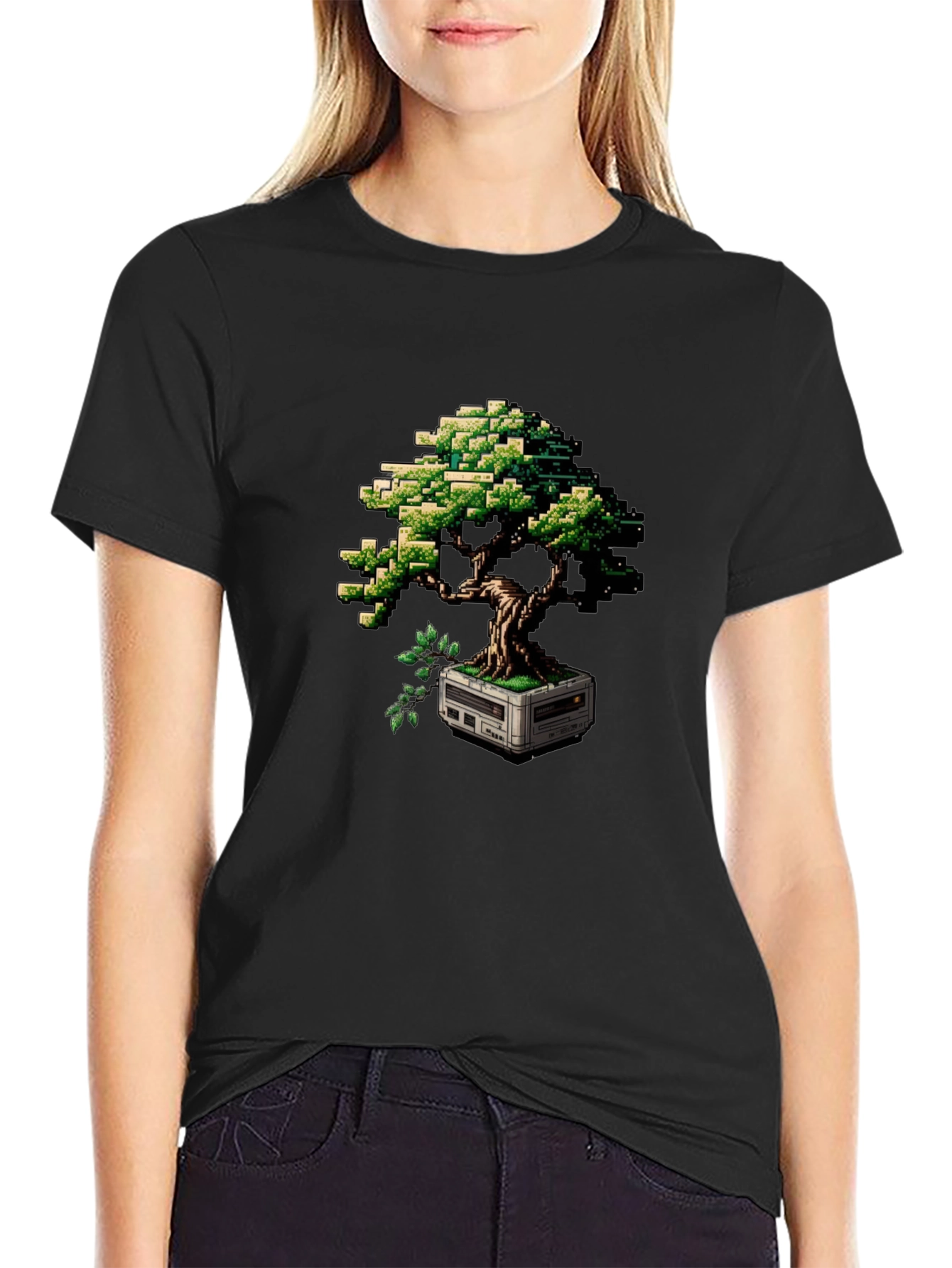 Pixel Bonsai T-Shirt - Retro Gaming Style