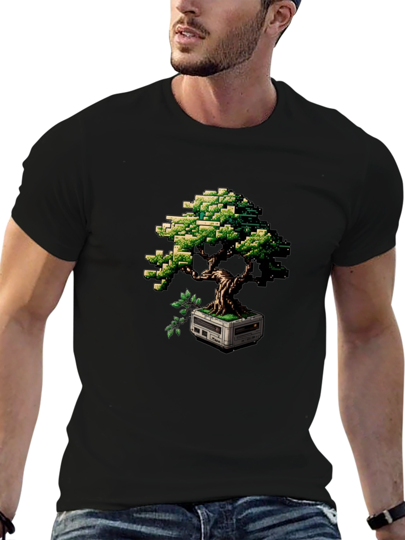 Pixel Bonsai T-Shirt - Retro Gaming Style