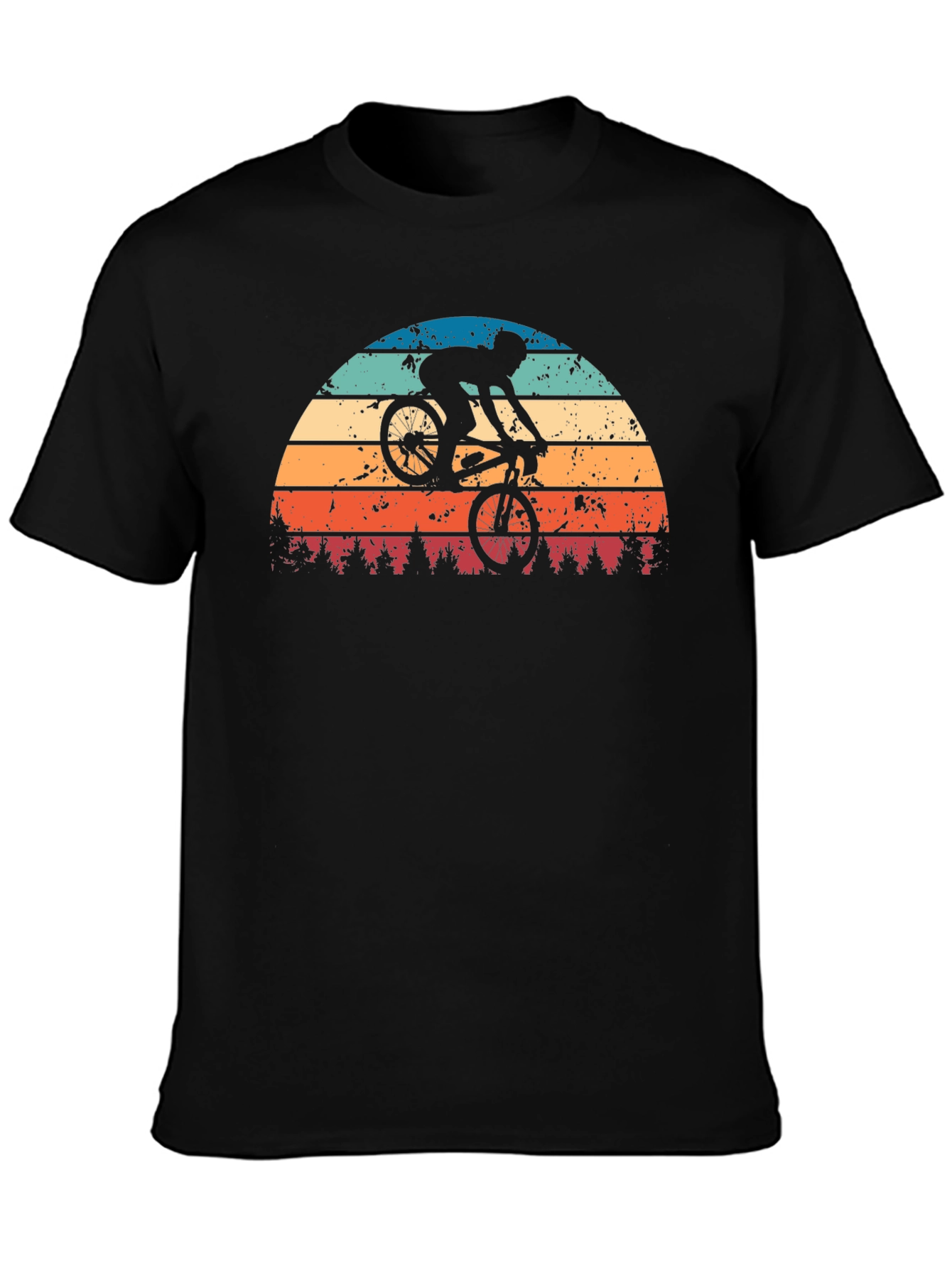 Retro Sunset Mountain Bike Graphic Tee