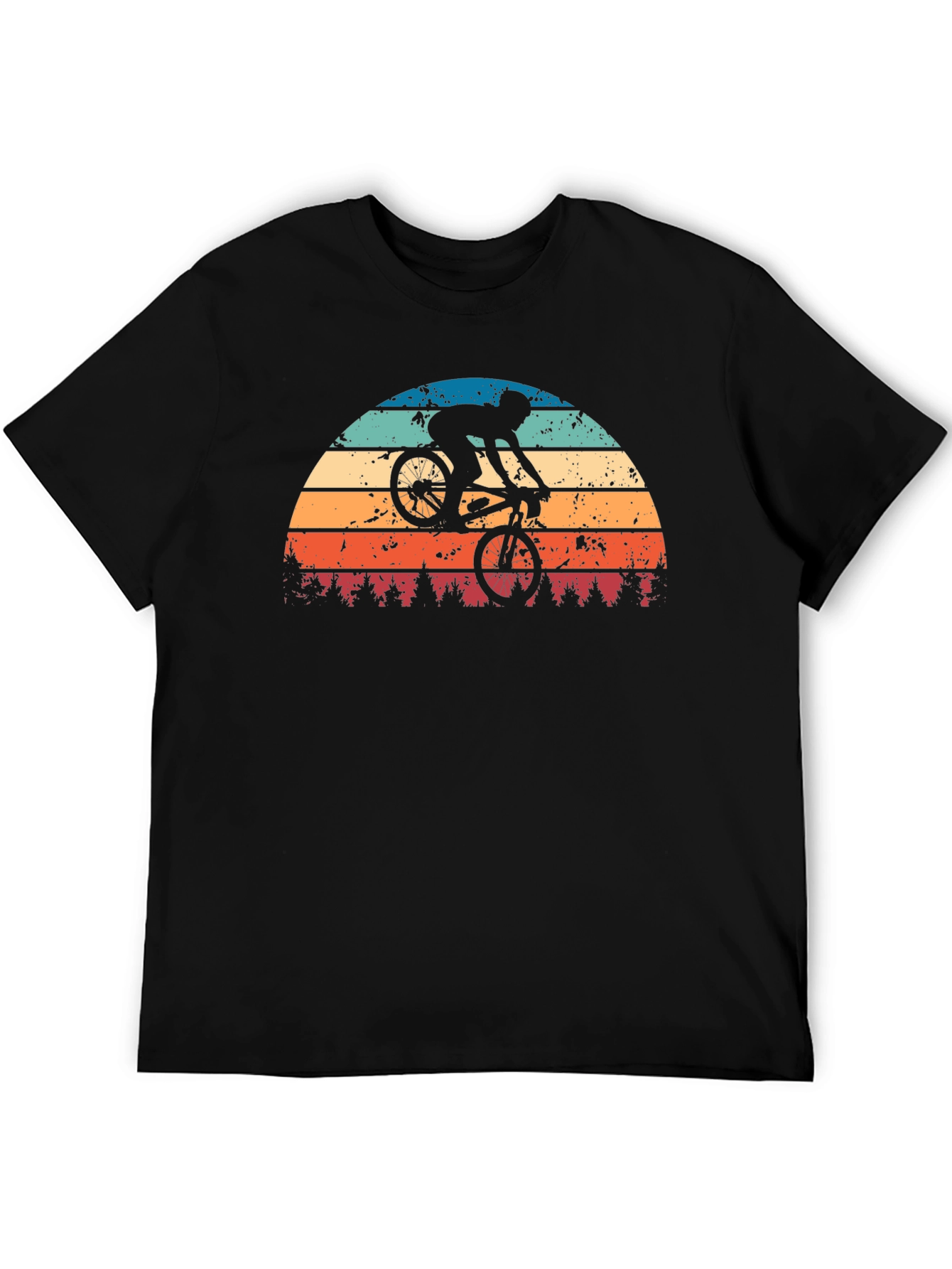 Retro Sunset Mountain Bike Graphic Tee