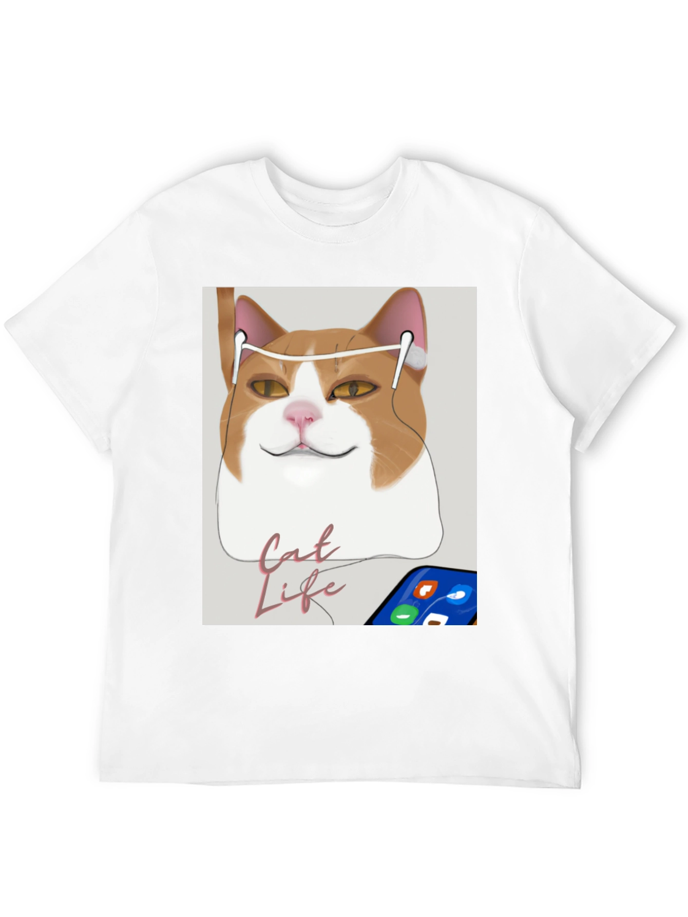Cat Life Tee: Cool Cat with Headphones T-Shirt
