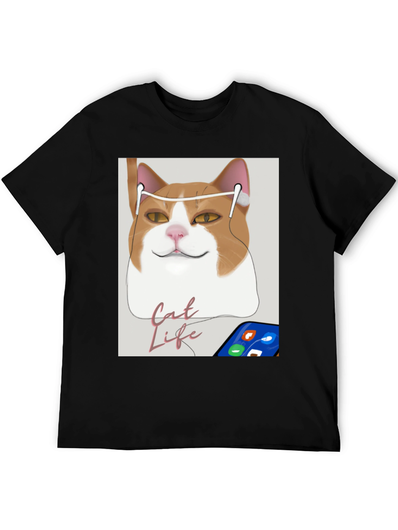 Cat Life Tee: Cool Cat with Headphones T-Shirt