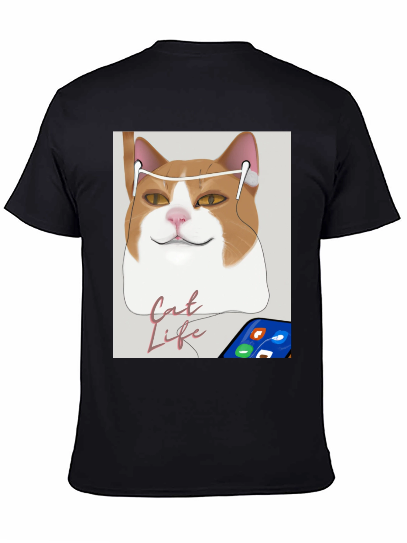 Cat Life Tee: Cool Cat with Headphones T-Shirt