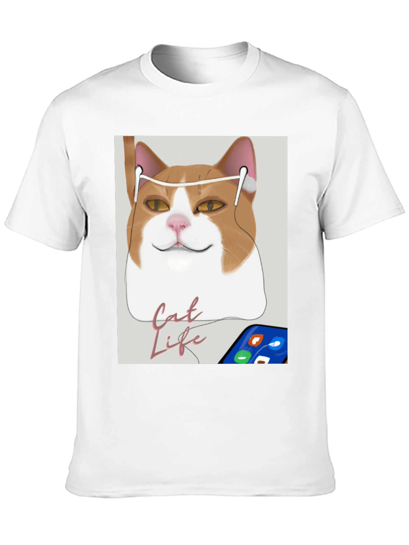 Cat Life Tee: Cool Cat with Headphones T-Shirt