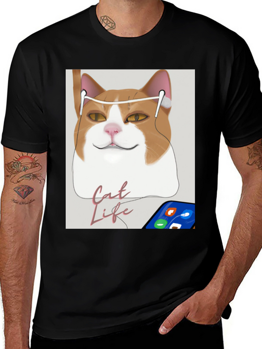 Cat Life Tee: Cool Cat with Headphones T-Shirt
