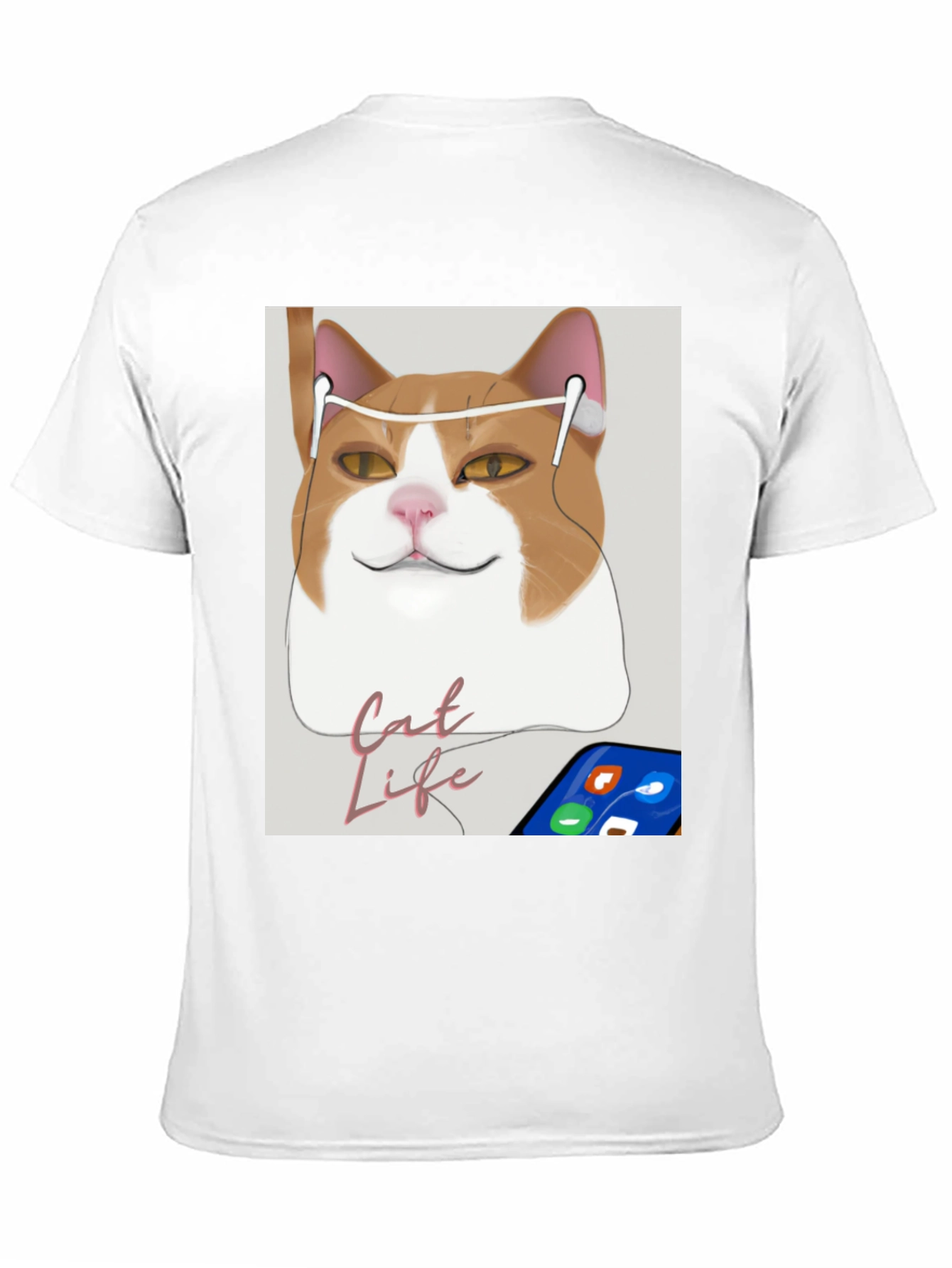 Cat Life Tee: Cool Cat with Headphones T-Shirt