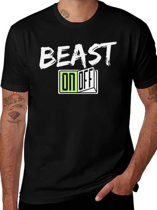 Beast On/Off Graphic Tee - Stylish Mens Black T-Shirt