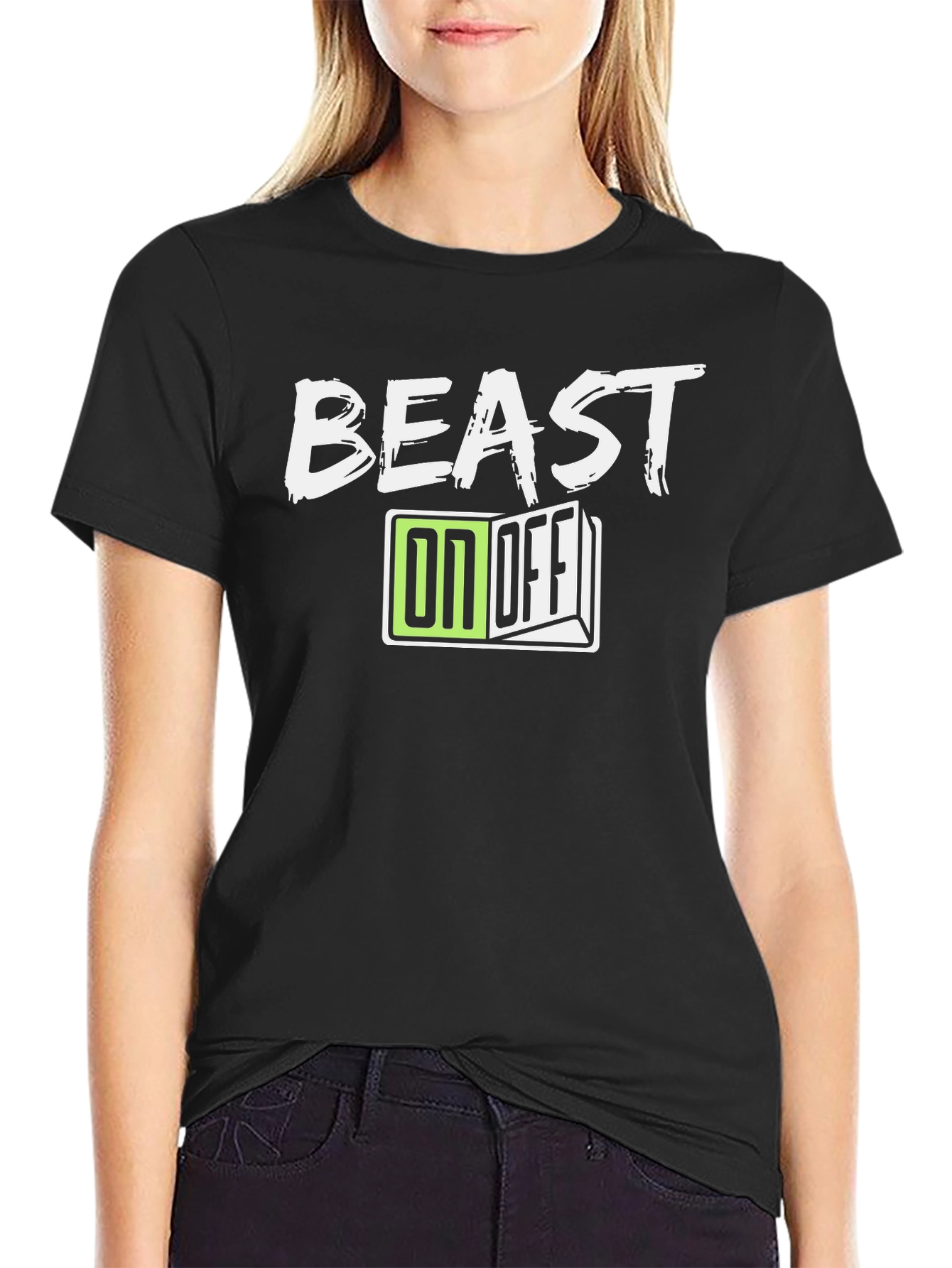 Beast On/Off Graphic Tee - Stylish Mens Black T-Shirt