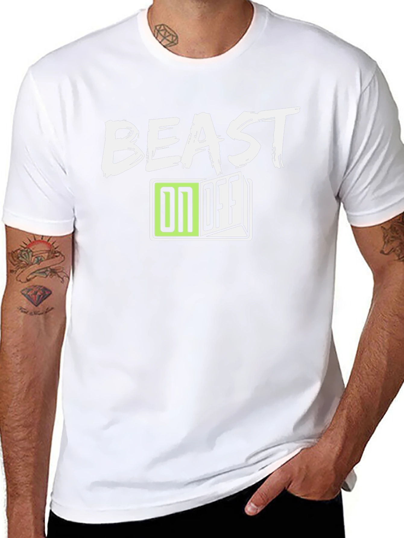 Beast On/Off Graphic Tee - Stylish Mens Black T-Shirt