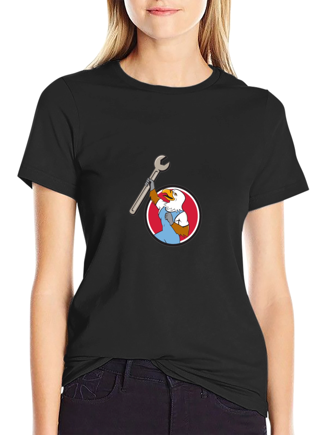 Eagle Mechanic Cartoon T-Shirt
