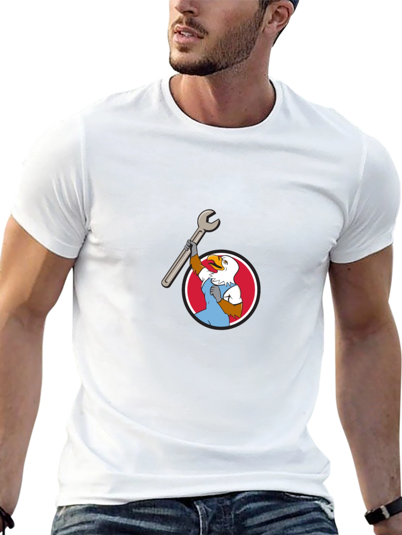 Eagle Mechanic Cartoon T-Shirt