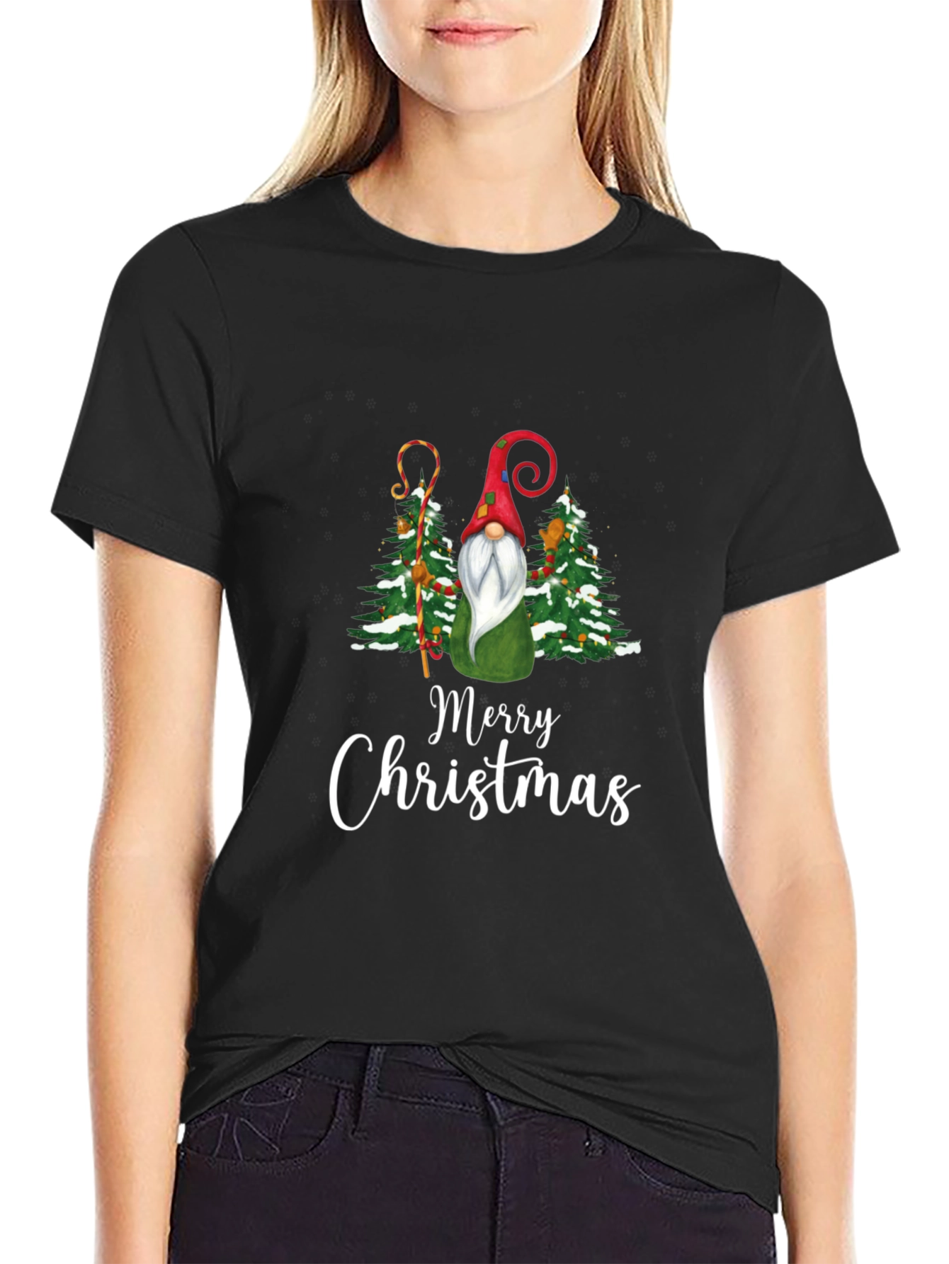 Merry Christmas Gnome Graphic Tee - Holiday T-Shirt