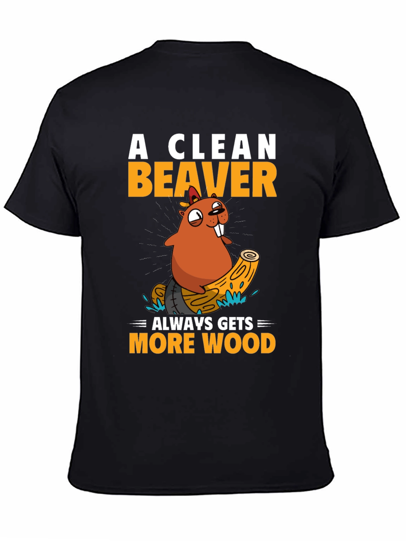 Funny Beaver Wood T-Shirt