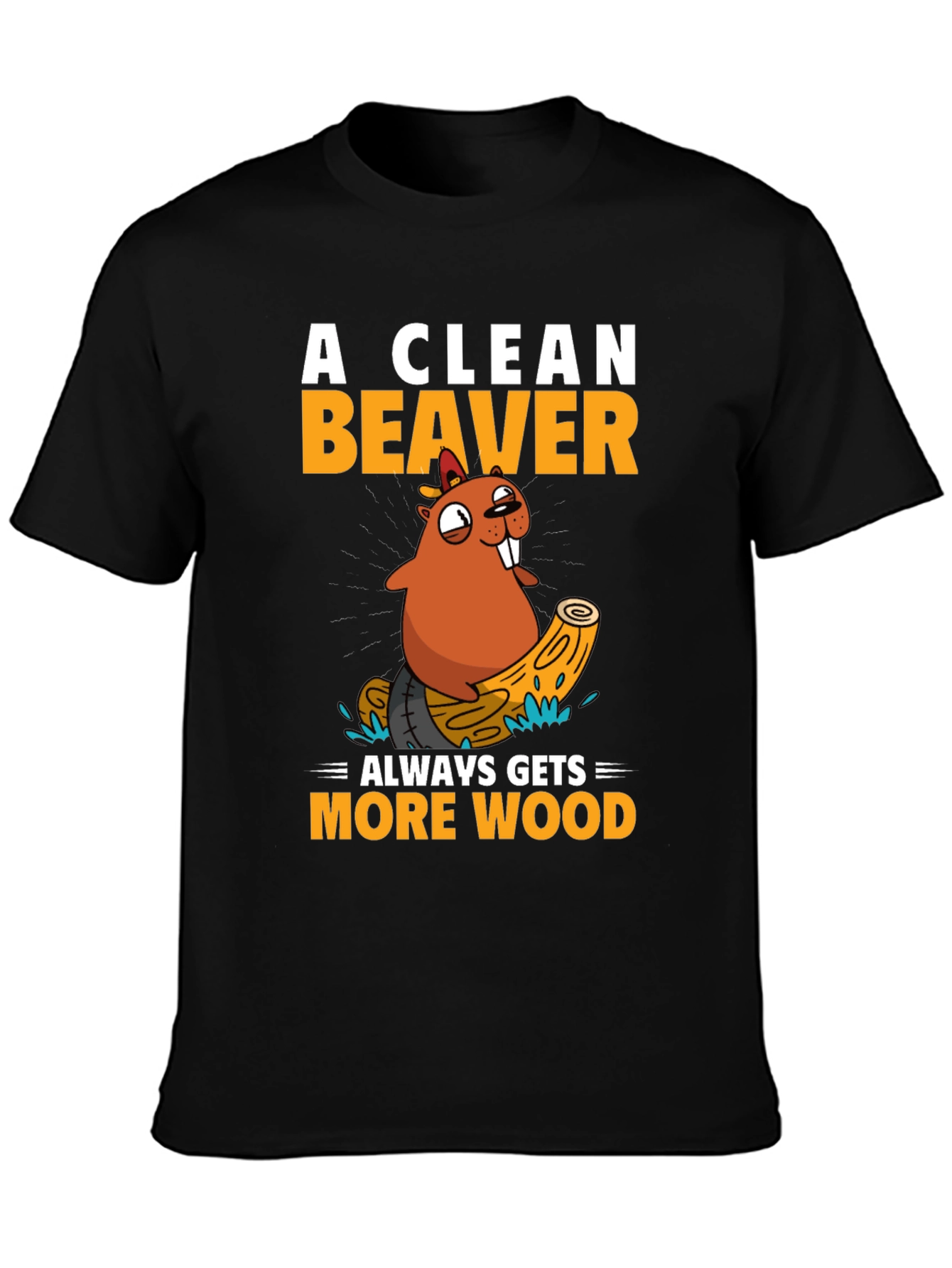 Funny Beaver Wood T-Shirt