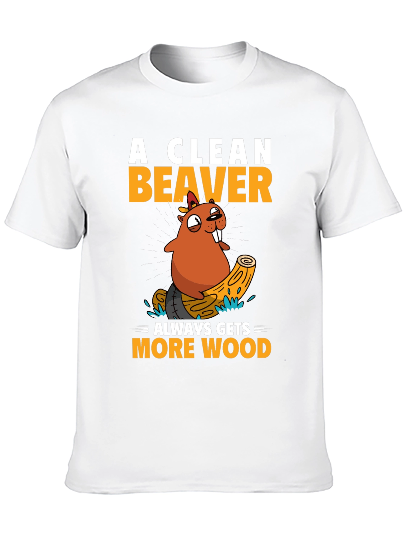 Funny Beaver Wood T-Shirt