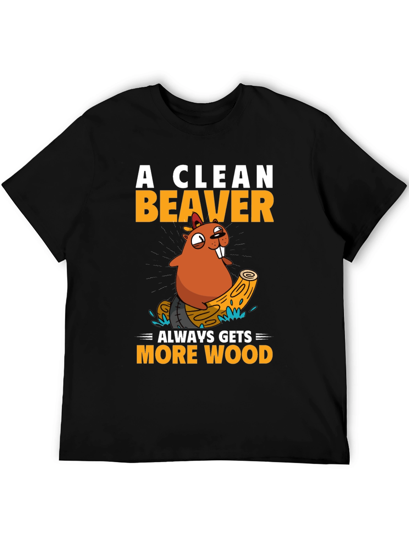Funny Beaver Wood T-Shirt