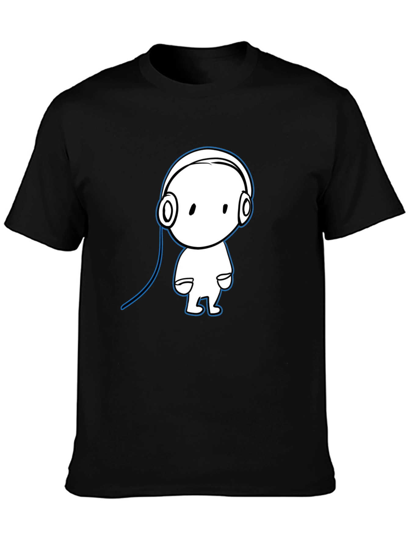 Cool Cartoon Character Black Cotton T-Shirt