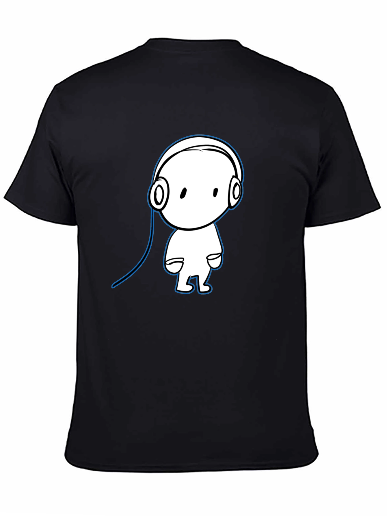 Cool Cartoon Character Black Cotton T-Shirt