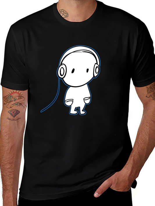 Cool Cartoon Character Black Cotton T-Shirt