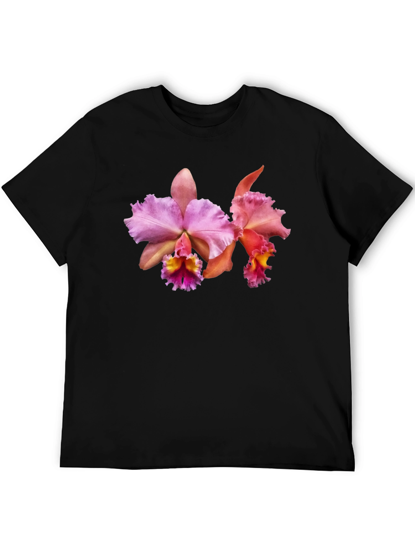 Floral Print T-Shirt - Pink Orchid Design