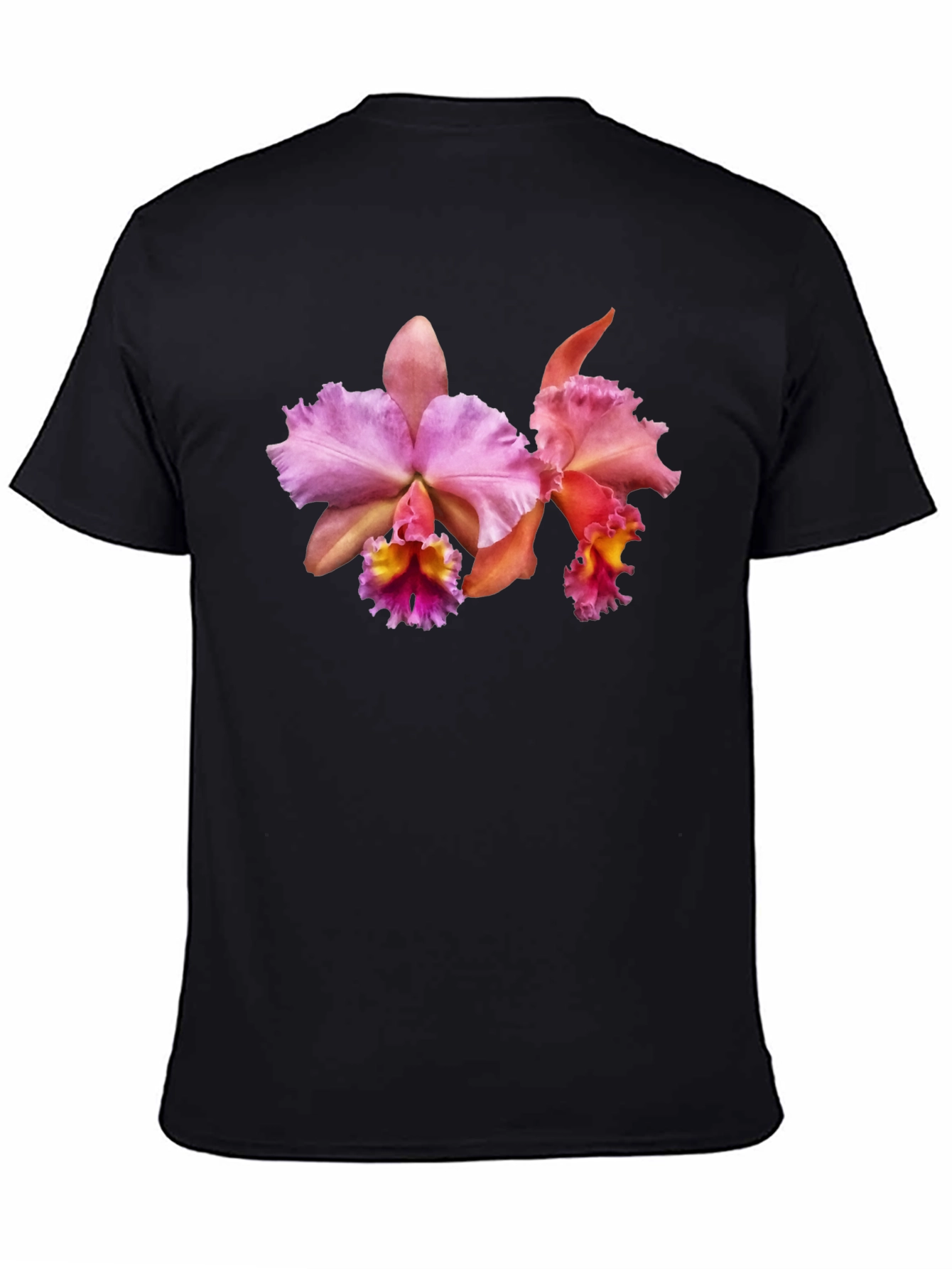 Floral Print T-Shirt - Pink Orchid Design
