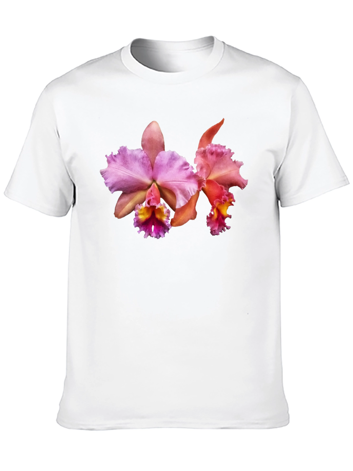 Floral Print T-Shirt - Pink Orchid Design