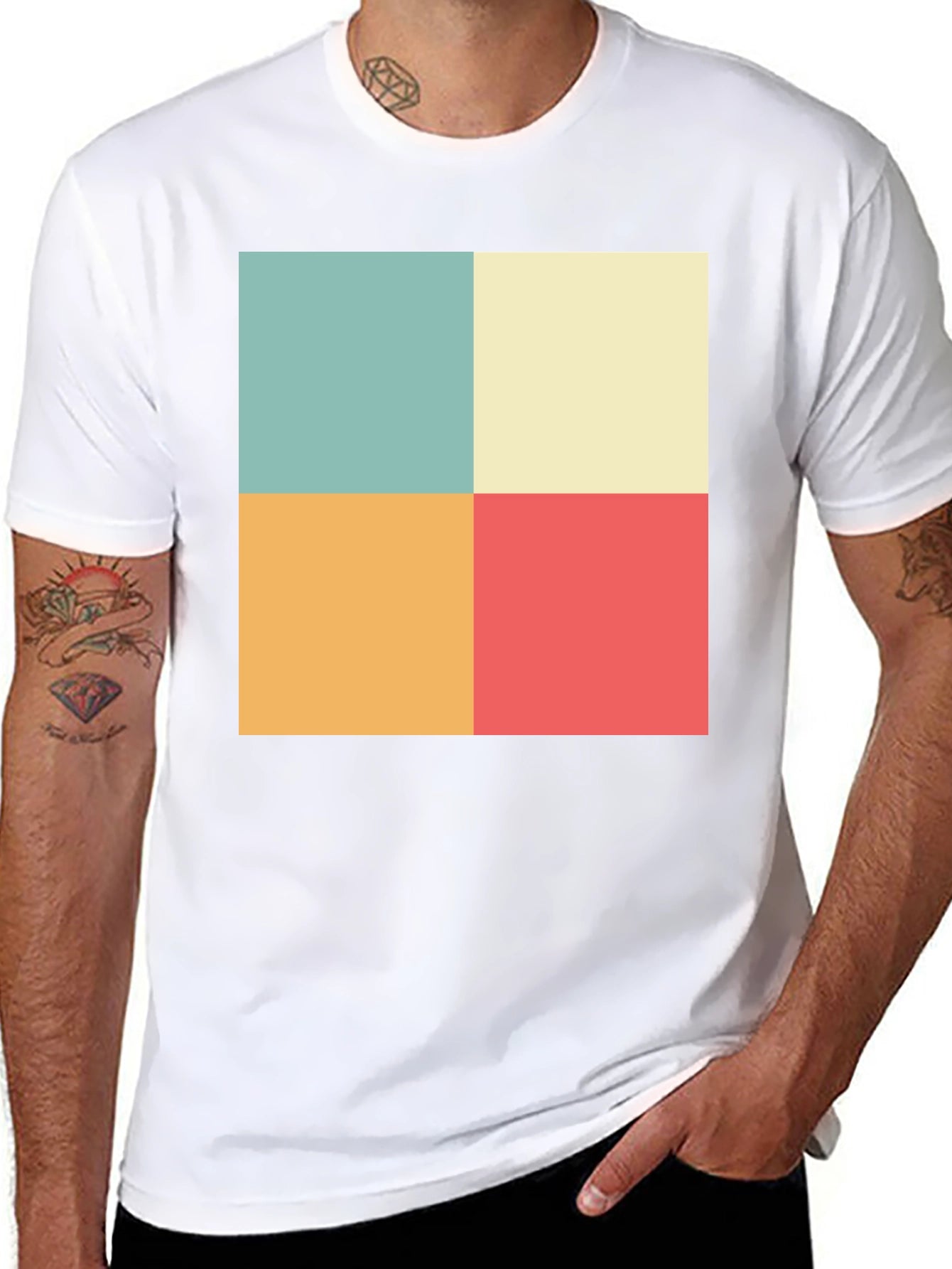 Retro Color Block T-Shirt