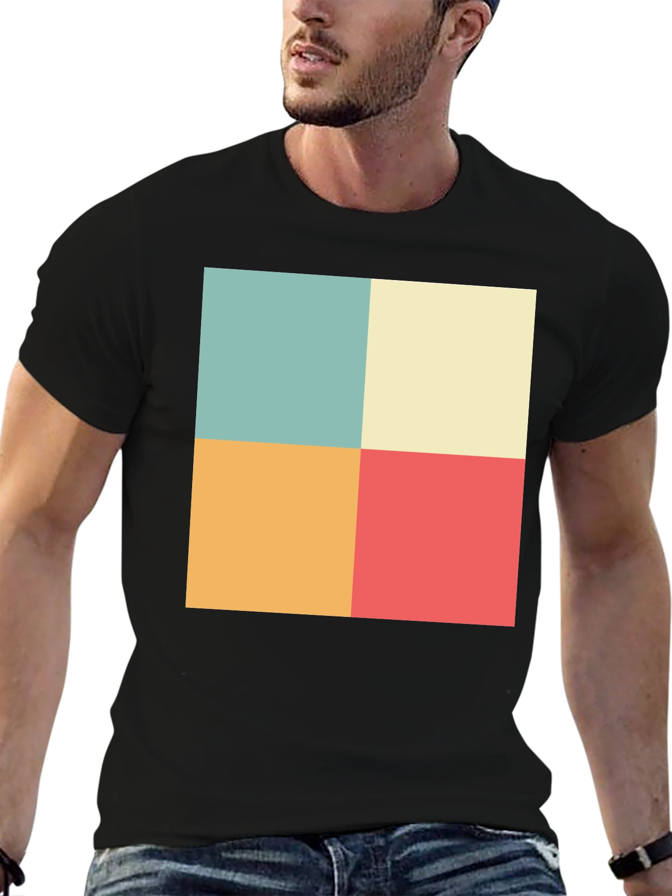 Retro Color Block T-Shirt