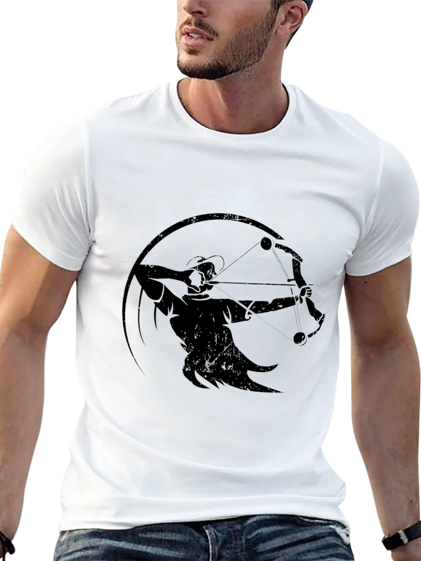 Archer Graphic T-Shirt - Black Crew Neck Tee