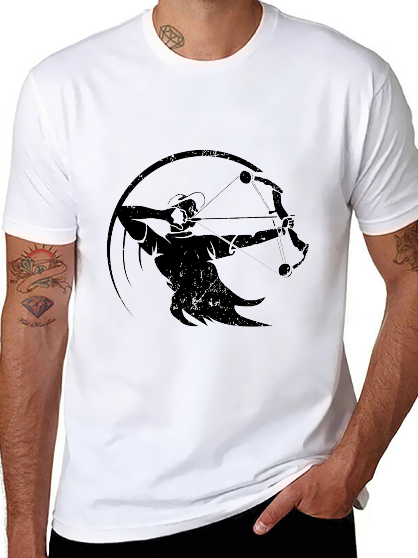 Archer Graphic T-Shirt - Black Crew Neck Tee