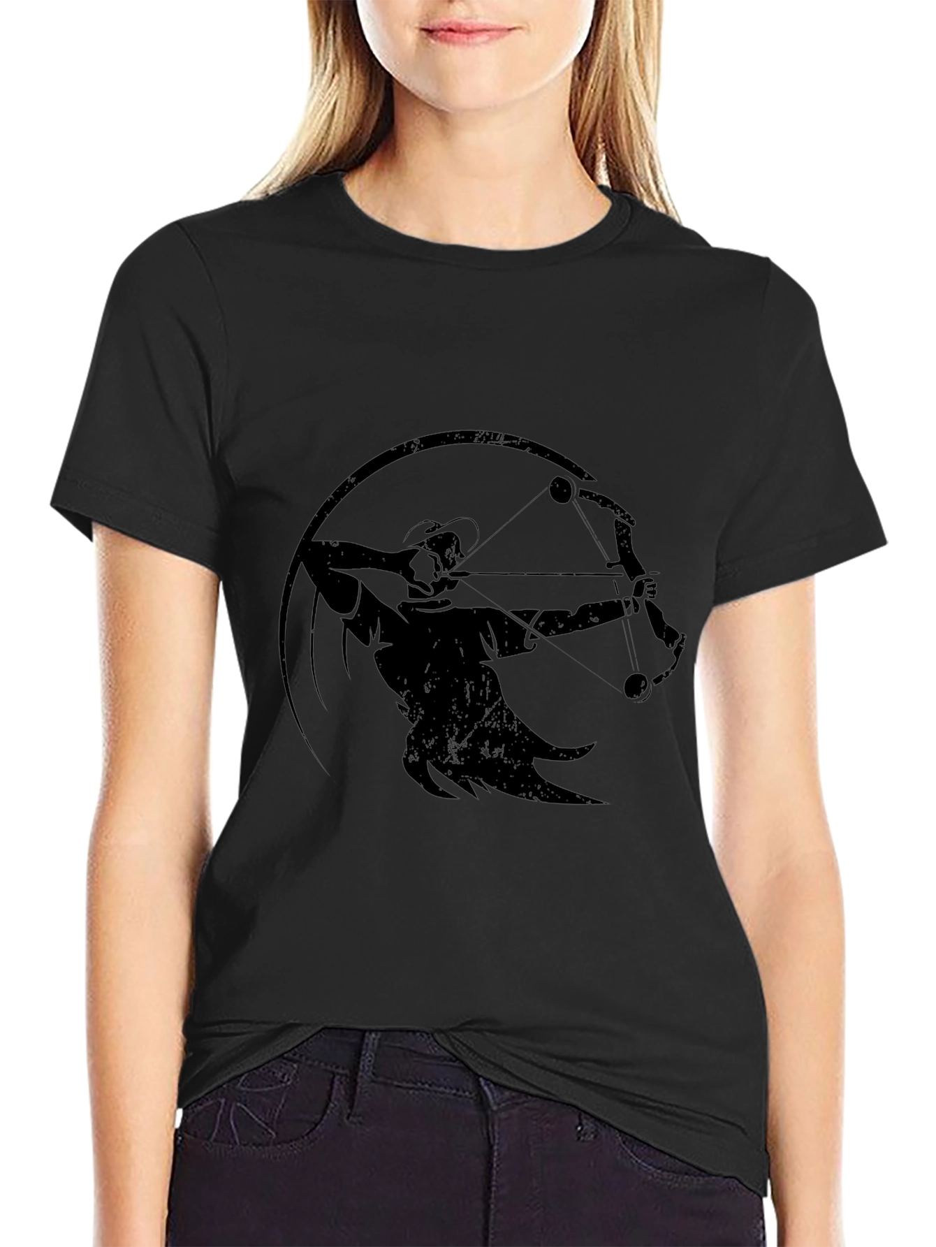 Archer Graphic T-Shirt - Black Crew Neck Tee