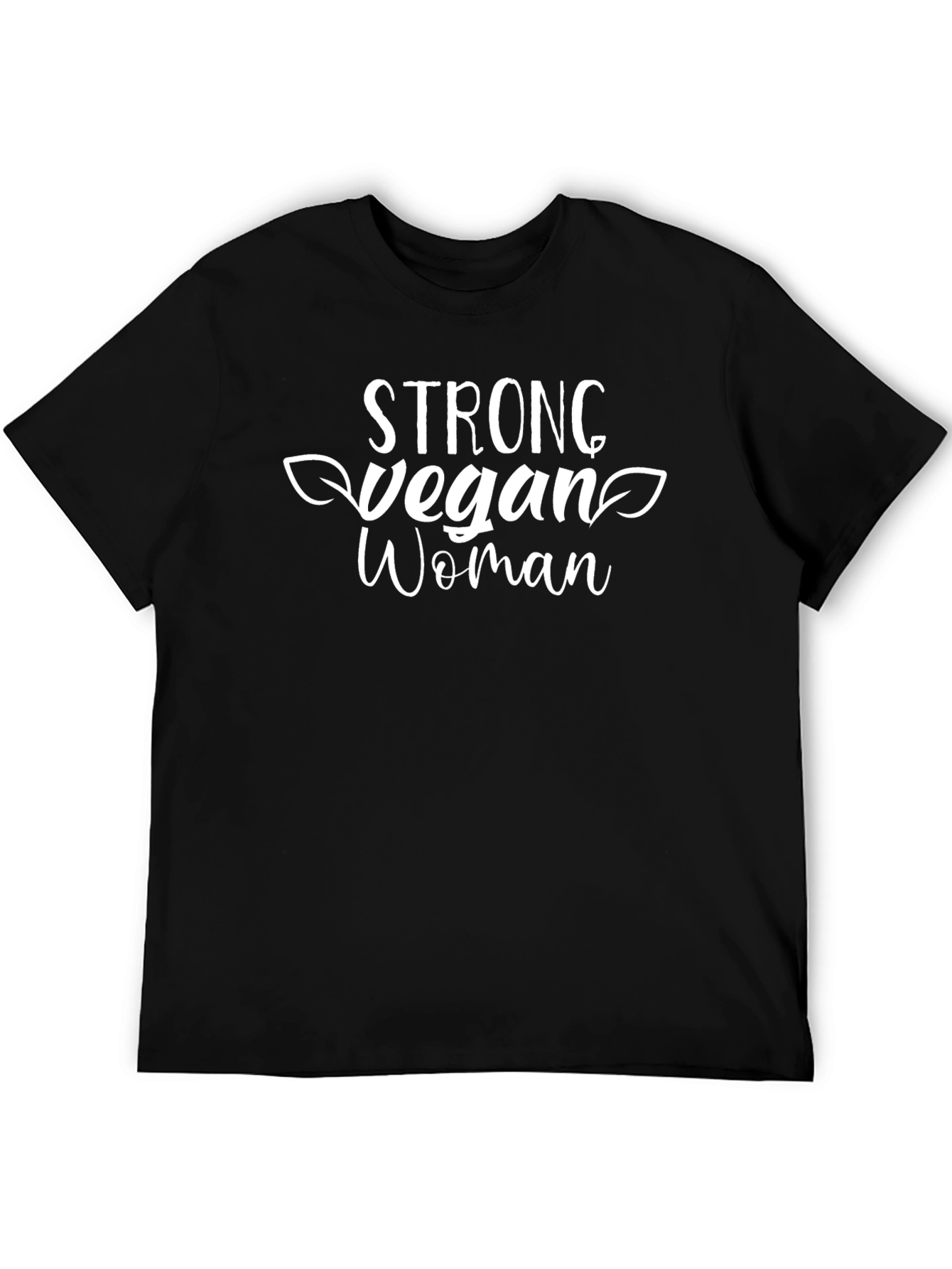 Strong Vegan Woman Black T-Shirt