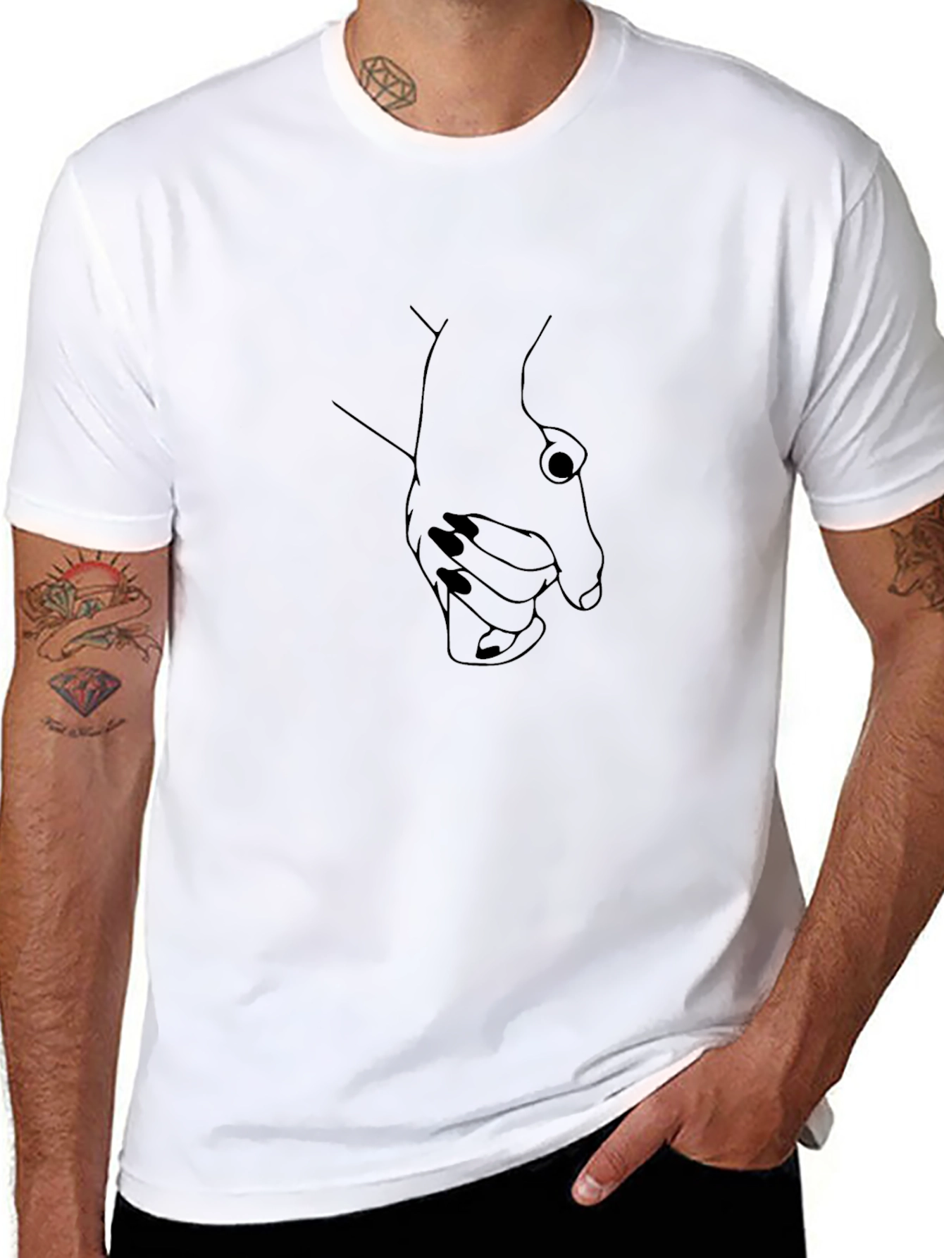 Holding Hands Graphic Tee - Black