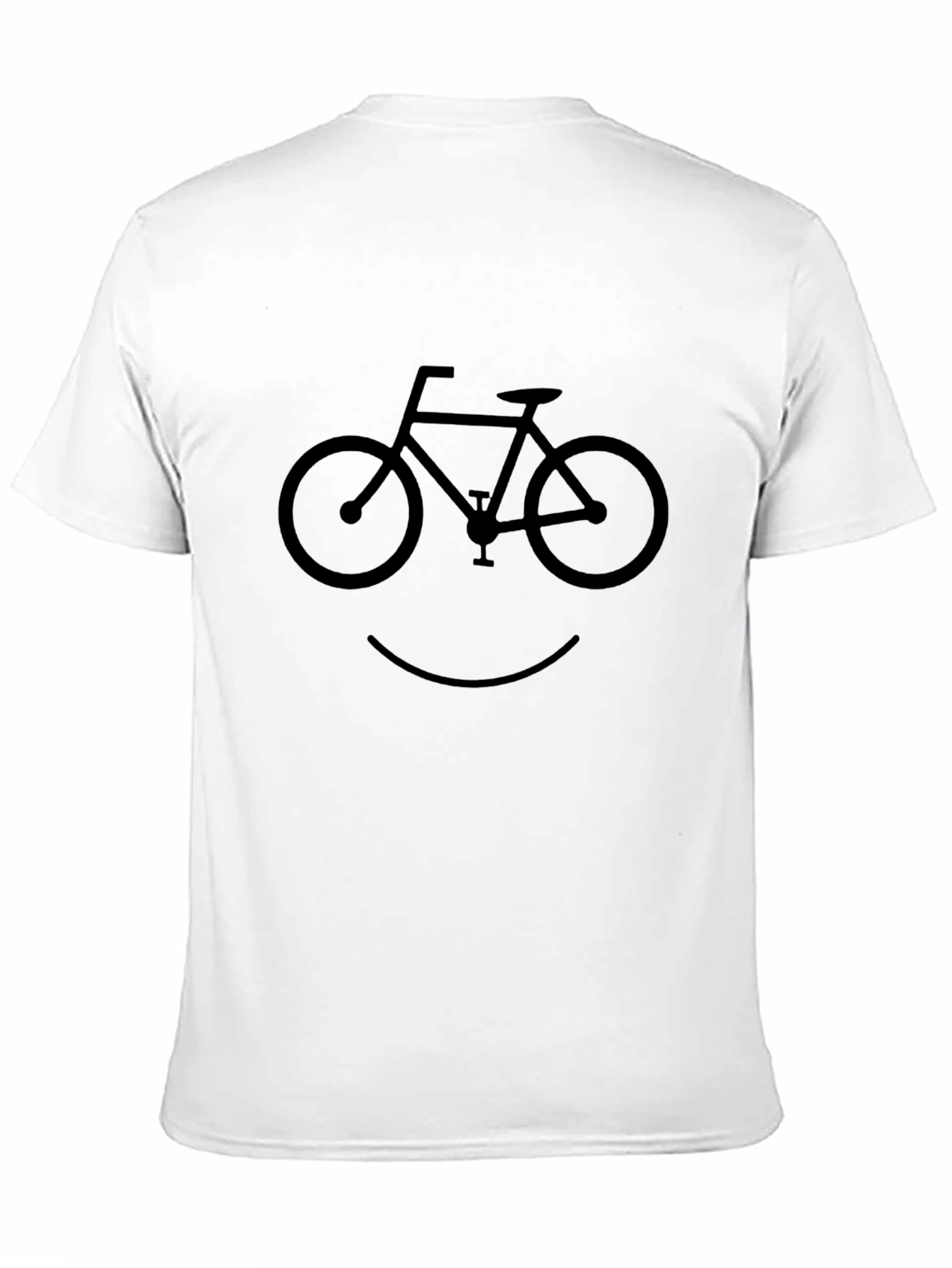 Bicycle Smile Graphic T-Shirt - Casual Cotton Tee