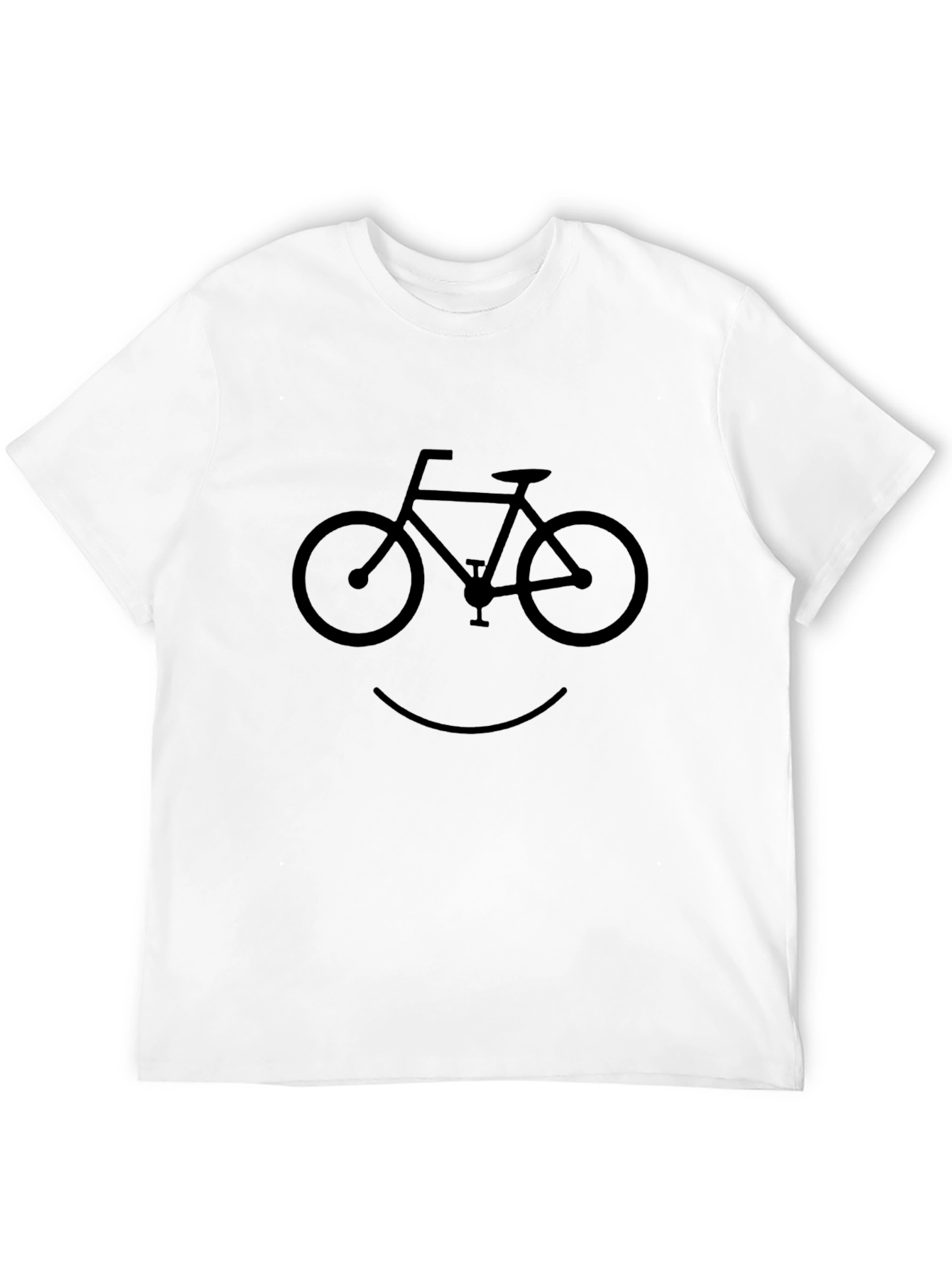 Bicycle Smile Graphic T-Shirt - Casual Cotton Tee