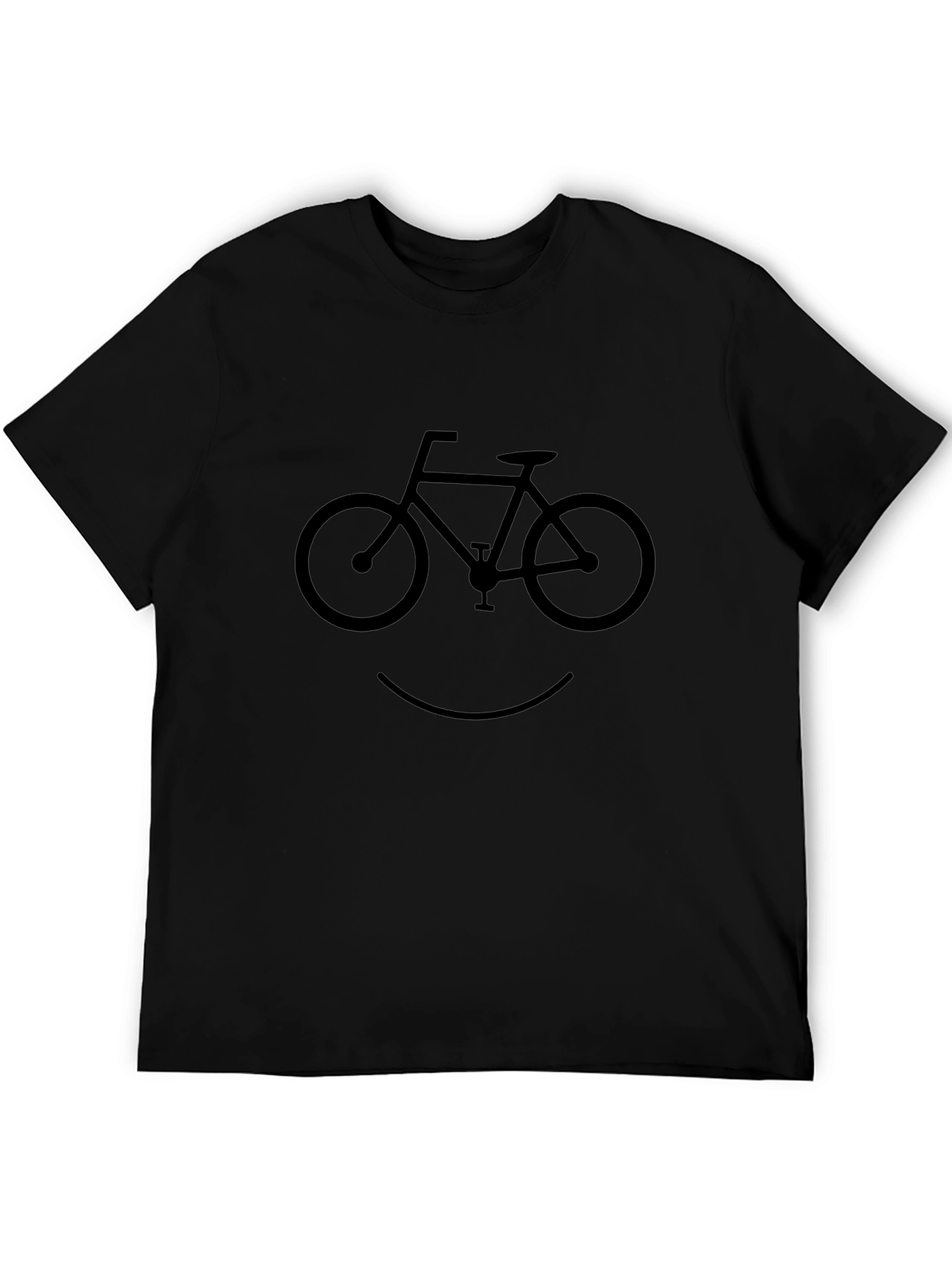 Bicycle Smile Graphic T-Shirt - Casual Cotton Tee