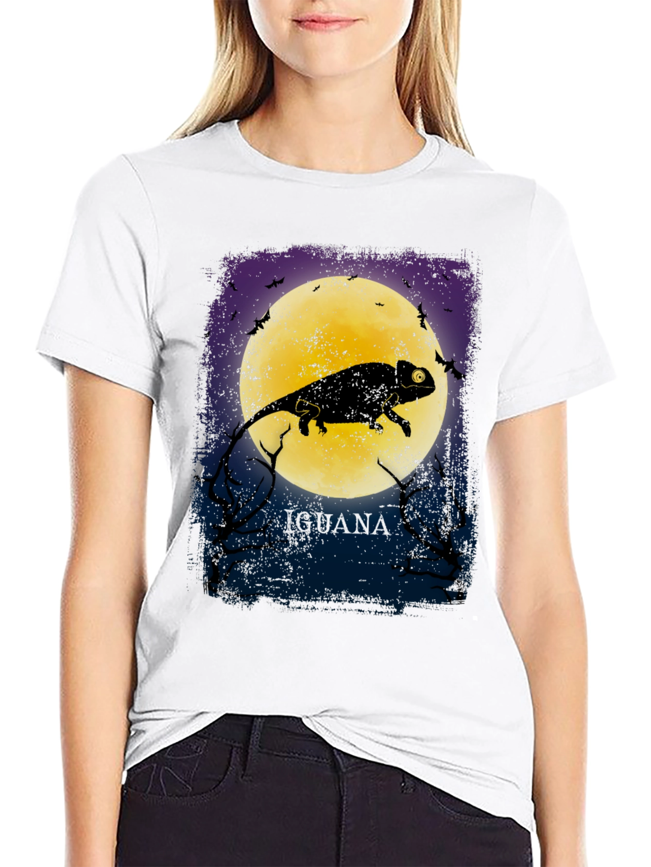 Iguana Moon T-Shirt - Creepy Reptile Design