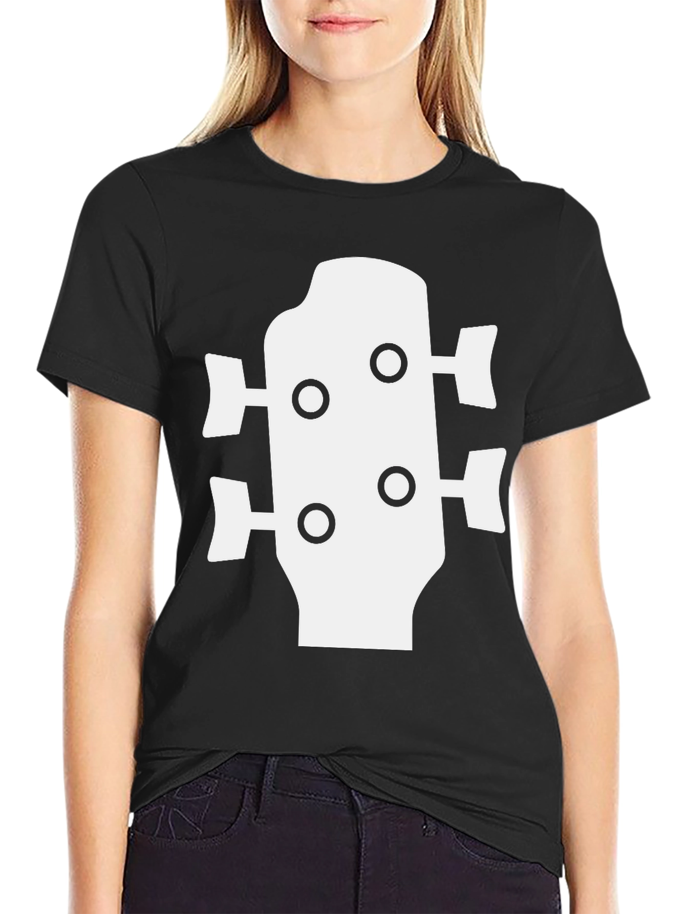 Bass Guitar Headstock T-Shirt - Music Lover Tee